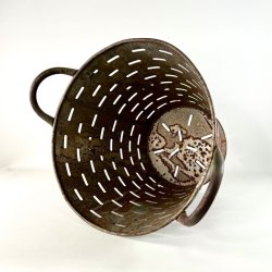 Olivenkurv - stor, zink patineret