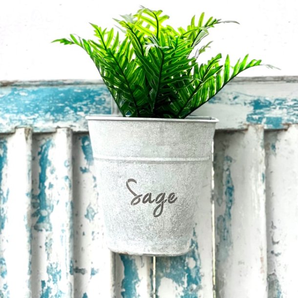 Plantepotte i zink med bjler til altan 