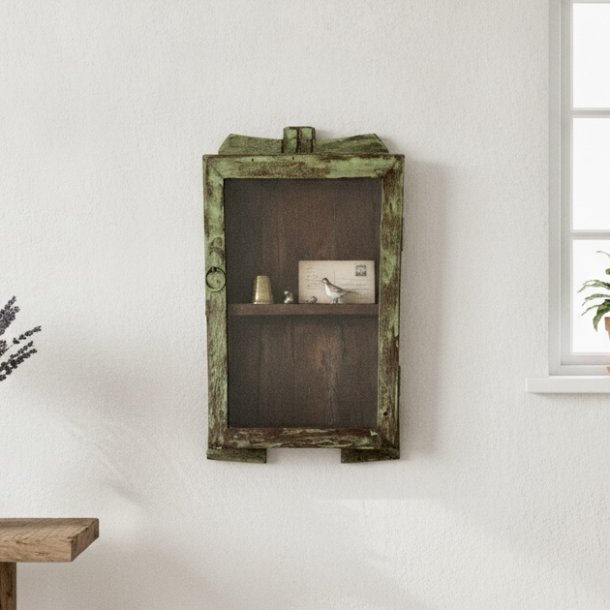 Lille skab - lysegr�nt m/patina