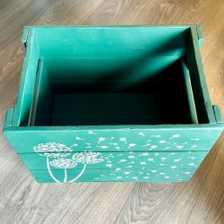 Gl. lkasse p hjul - grn