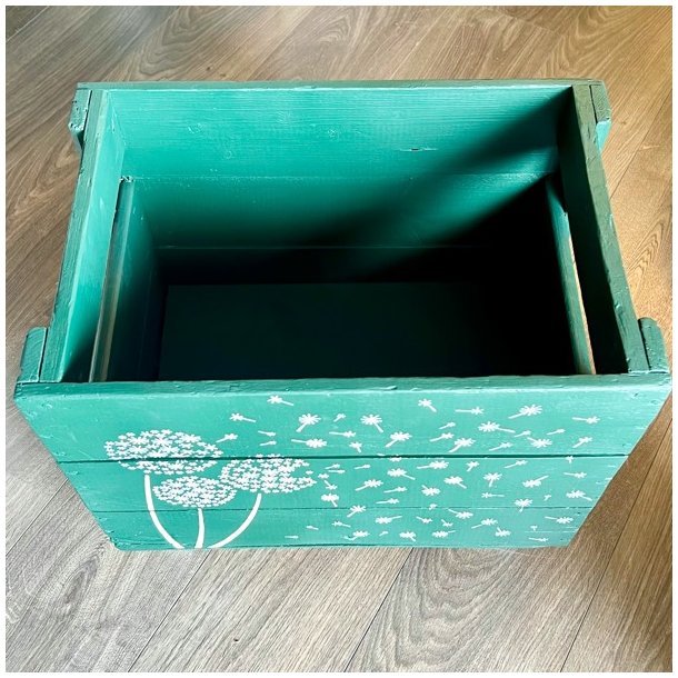 Gl. lkasse p hjul - grn