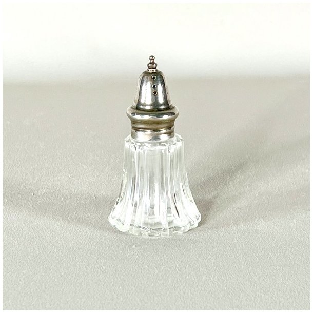 Salt &amp; peber st - vintage glas m/riller og hj top